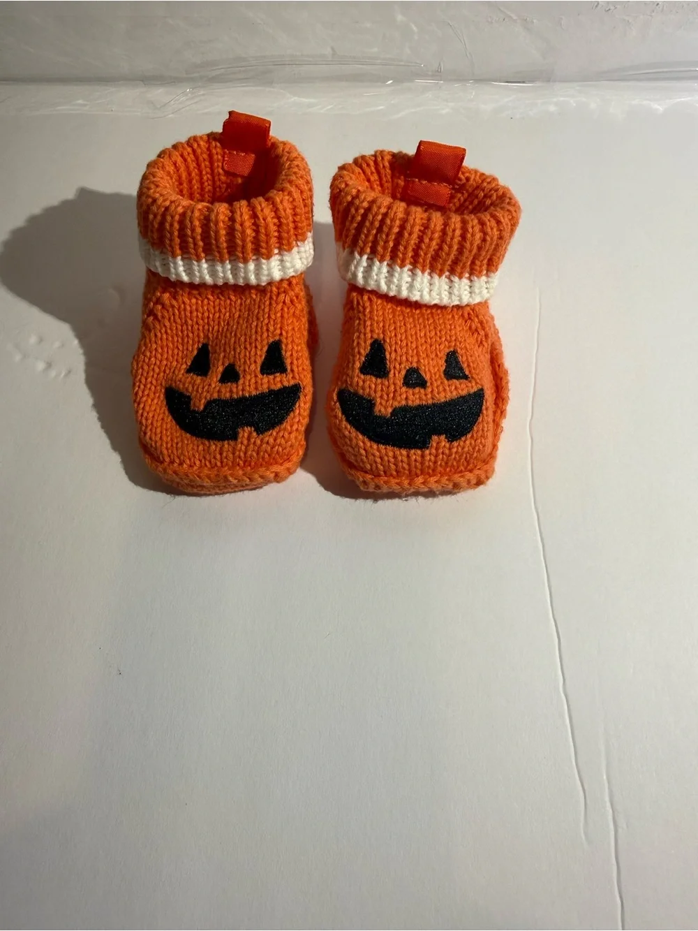 Baby Pumpkin Halloween Knit Booties